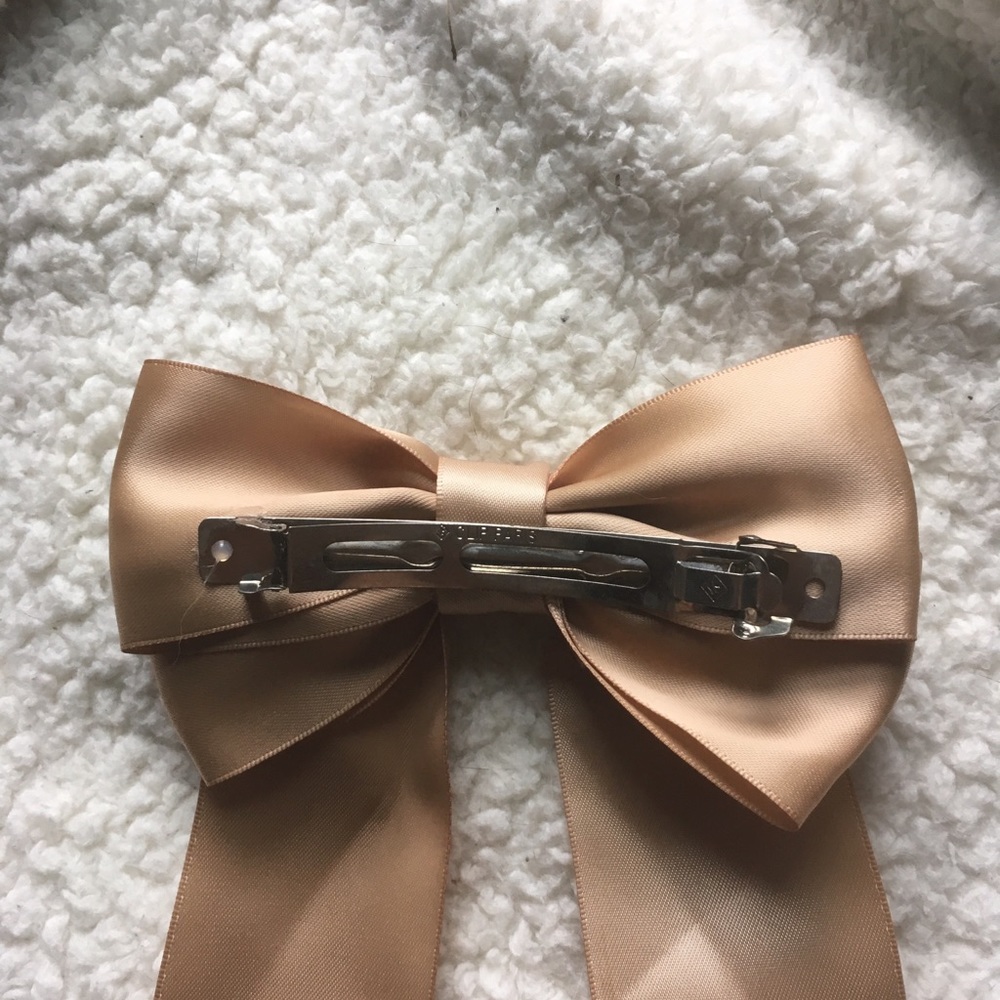 Satin Tan Hair Bow Ribbon